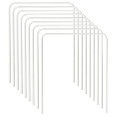 ApudArmis Universal Croquet Wickets Standard Size, Set of 9 White Square Arrow Wickets Rplacement for 28In or 32In Croquet Lawn Backyard Outdoor Game (8In Height & 6.3In Width)
