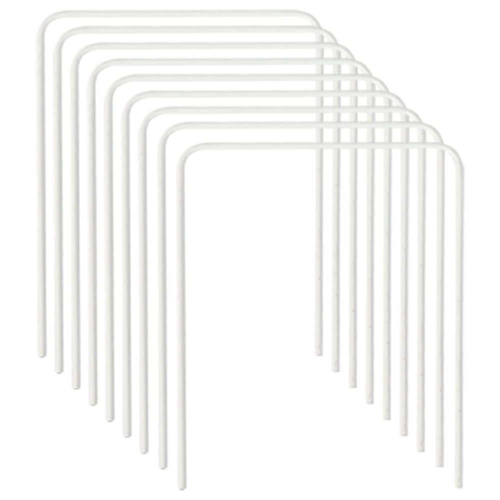 ApudArmis Universal Croquet Wickets Standard Size, Set of 9 White Square Arrow Wickets Rplacement for 28In or 32In Croquet Lawn Backyard Outdoor Game (8In Height & 6.3In Width)