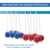 ApudArmis Ladder Bolas Balls, 6 Pack Real Golf Tossing Ball Replacement for Ladder Toss Game - Outdoor Lawn Yard Beach Game for Teens Adults Family (3 Red + 3 Blue) view 2