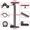 Traditional Steel MTB Road Bike Track Pump,Floor Stirrup Pump Wooden Handle with Digital Gauge High Pressure160 PSI Schrader/Presta view 2