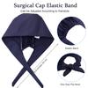 4 Pieces Bouffant Scrub Caps Adjustable Button Sweatband Hats Tie Back Hats for Women Men (Navy Blue) view 3