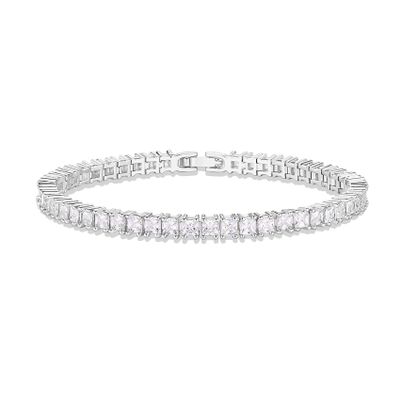 PAVOI 14K Gold Plated Cubic Zirconia Classic Tennis Bracelet | White Gold Bracelets for Women | 3mm CZ, 7.5 Inches