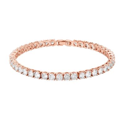 PAVOI CZ Classic Tennis Bracelet for Women, 14K Gold Plated, Rose Gold