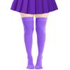 Lastclream Women Costume Thigh High Silk Stockings for Girls Over Knee Socks Cosplay Knee High Hosiery (Purple) view 1