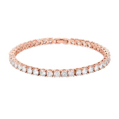 PAVOI 14K Gold Plated Cubic Zirconia Classic Tennis Bracelet | Rose Gold Bracelets for Women | 4mm CZ, 7.5 Inches