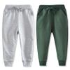 Eleven's Kingdom Boys Sweatpants 7T Boy Pants Jogger Cotton Drawstring Elastic Waist Kids Size 7 Joggers 2 Pack Grey/Green 7T view 1