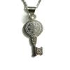 925 STERLING SILVER SAINT BENEDICT KEY NECKLACE 20" LONG/CADENA DE SAN BENITO LLAVE 20" LARGO-P63-1 view 1
