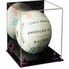 Better Display Cases Acrylic Volleyball Display Case with Mirror, Purple Risers and Black Base (B02) view 1