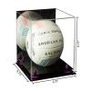 Better Display Cases Acrylic Volleyball Display Case with Mirror, Purple Risers and Black Base (B02) view 2