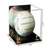 Better Display Cases Acrylic Volleyball Display Case with Mirror, Yellow Risers and Black Base (B02) view 2