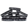 10 The Lord is My Rock Silicone Bracelet Wristbands - Scripture Inspired Psalm 18:2 view 1