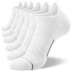 FITRELL 6 Pack Men's Ankle Running Socks Low Cut Cushioned Athletic Sports Socks, Shoe Size 9-12, White+Gray view 1