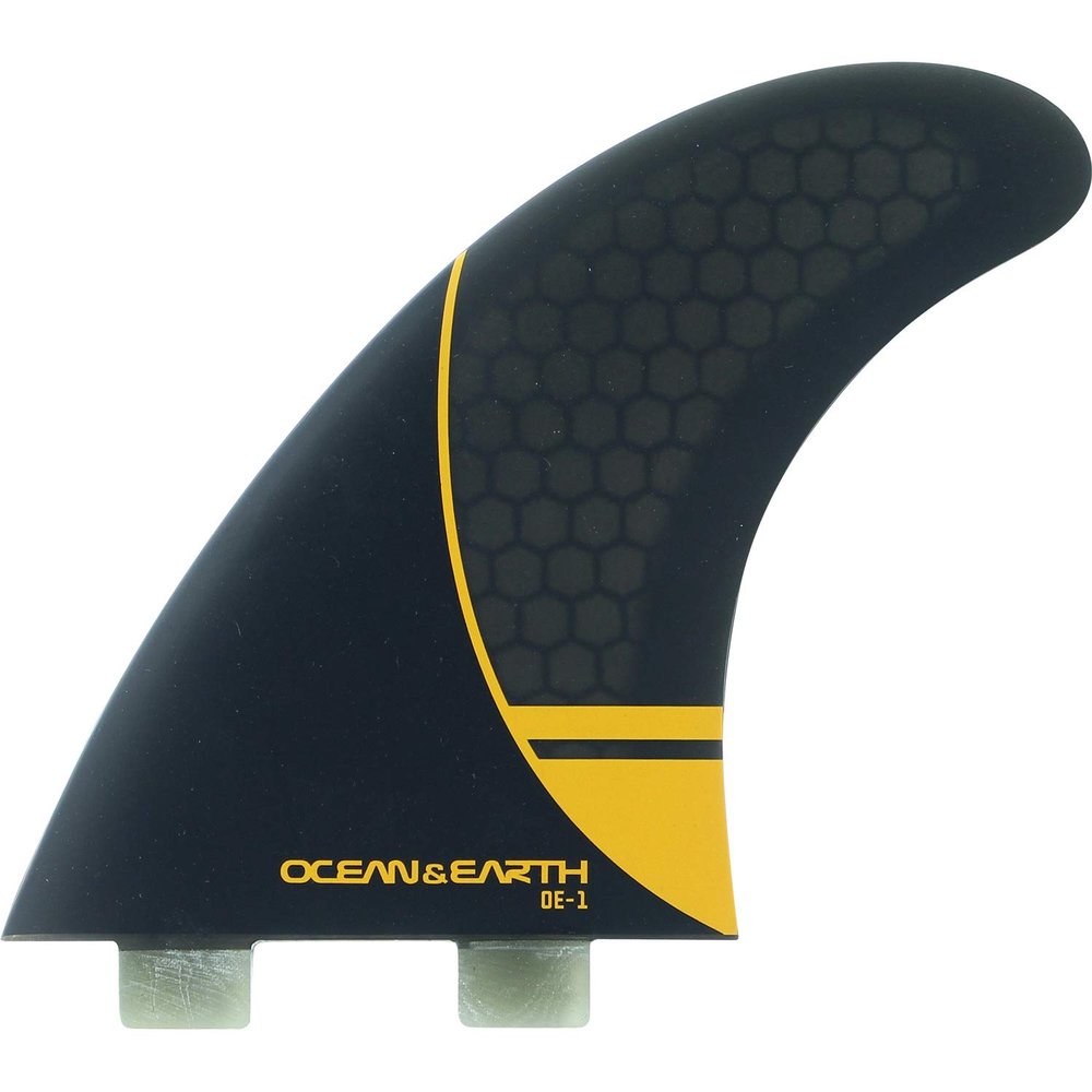 Ocean & Earth OE-1 Whip Large Black/Orange Thruster Dual Tab Includes 3 Fins
