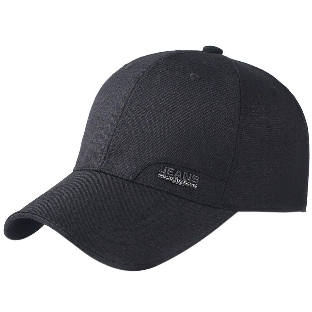 Kangqifen Men's Baseball Cap Plain Dad Hat Cotton Trucker Hats Sun Visor Adjustable Black