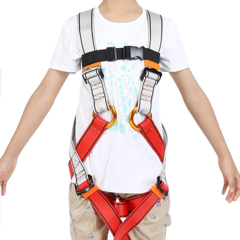 HandAcc Kids Climbing Seat Belt, Youth Full Body Safety Belt for Outdoor Expanding Training Caving Tree Climbing, Zipline Belt Rappelling Equip