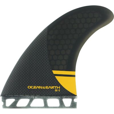 Ocean & Earth OE-2 Control Large Black/Orange Thruster Single Tab Includes 3 Fins