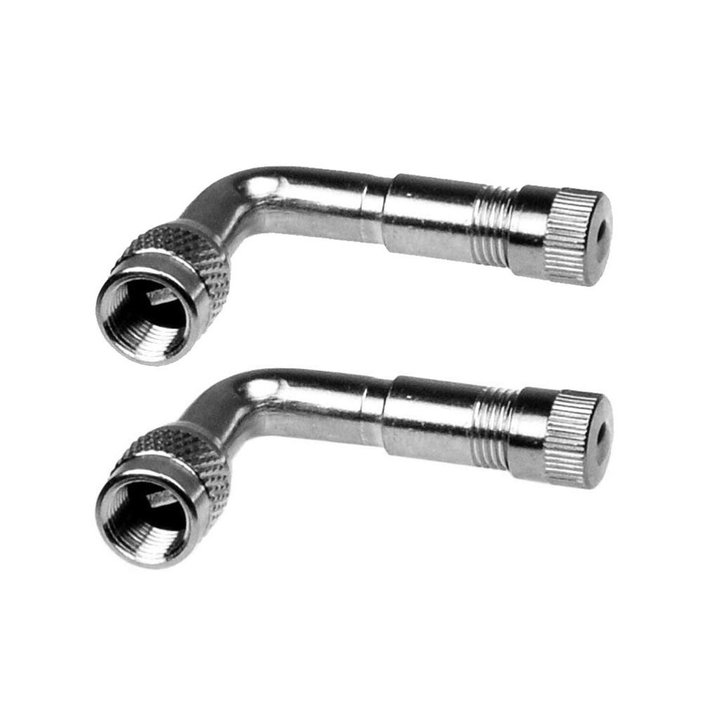 BESPORTBLE Pack of 2 Bike Universal Valve Stem Extension Adapter 90 Degree Angled Car Motorcycle Scooter Silver