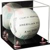 Better Display Cases Acrylic Volleyball Display Case with Mirror, Pink Risers, Black Base and Wall Mount (B02) view 1