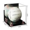 Better Display Cases Acrylic Volleyball Display Case with Mirror, Pink Risers, Black Base and Wall Mount (B02) view 2
