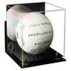 Better Display Cases Acrylic Volleyball Display Case with Mirror, Green Risers, Black Base and Wall Mount (B02) view 1