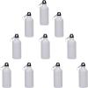 TECHTONGDA 10pcs 600ml Sublimation Water Bottle Blanks, Sublimation White Blank Aluminum Sports Bottle, Heat Press Water Bottle with Safe Lock for Sublimation Printing view 1