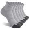 FITRELL 6 Pack Men's Athletic Ankle Socks Cushioned Sports Running Socks, Shoe Size 12-15, Grey view 1