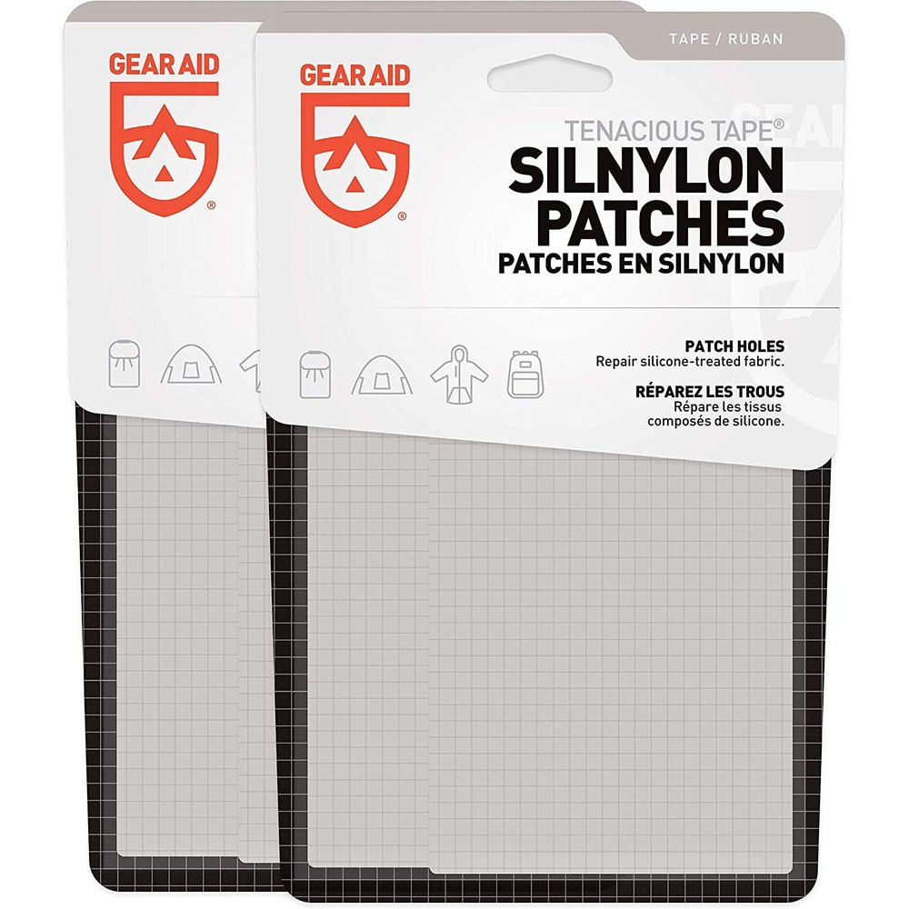 GEAR AID Tenacious Tape Silnylon Patches for Silicone Tent and Tarp Repair, 2-pk, 3x5