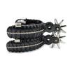 M-Royal Saddles Black Charro Spurs Espuelas Negras Chrras Rayadas view 1