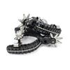 M-Royal Saddles Black Charro Spurs Espuelas Negras Chrras Rayadas view 2