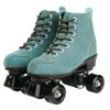 XUDREZ Cowhide Roller Skates for Women and Men High-Top Shoes Double-Row Design,Adjustable Classic Premium Roller Skates (Blue,5) view 1