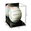 Better Display Cases Acrylic Volleyball Display Case with Mirror, Green Risers and Black Base (B02) view 2