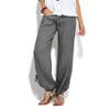 Womens Comfy Bohemian Yoga Pants Tapered Elephant Harem Pants Jogger Casual Elastic Waist Loose Linen Lantern Trousers(Grey,5X-Large) view 3