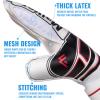 Malker Soccer Goalie Gloves Goalkeeper Gloves with Fingersave and Double Wrist Protection, Strong Grip Goalkeeper Gloves for Youth&Adult Size 10(White) view 3