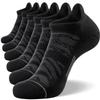 FITRELL 6 Pack Men's Ankle Running Socks Low Cut Cushioned Athletic Sports Socks, Shoe Size 12-15, Black+Gray view 1