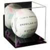 Better Display Cases Acrylic Volleyball Display Case with Mirror, Purple Risers, Black Base and Wall Mount (B02) view 1