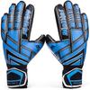Malker Soccer Goalie Gloves Goalkeeper Gloves with Fingersave and Double Wrist Protection, Strong Grip Goalkeeper Gloves for Youth&Adult Size 10Black view 1