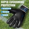 Malker Soccer Goalie Gloves Goalkeeper Gloves with Fingersave and Double Wrist Protection, Strong Grip Goalkeeper Gloves for Youth&Adult Size 10Black view 4
