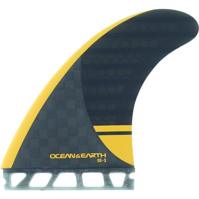 Ocean & Earth OE-3 Speed Large Black/Orange Thruster Single Tab Includes 3 Fins