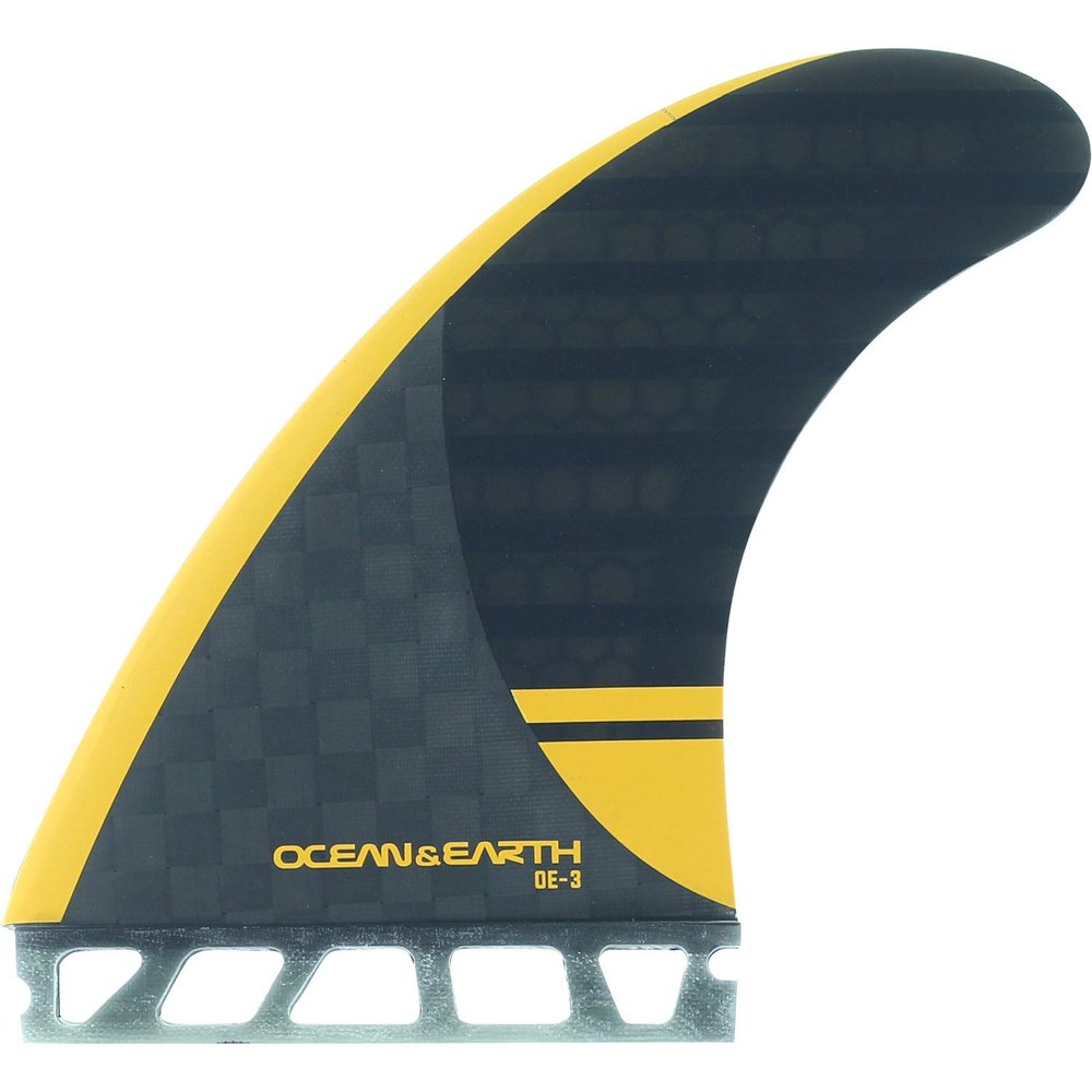Ocean & Earth OE-3 Speed Large Black/Orange Thruster Single Tab Includes 3 Fins