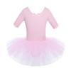 QinCiao Kids Girls' Short Sleeves Ballet Dance Mesh Skirt Leotard Tutu Dress Ballroom Gymnastics Dancing Costumes Pink 5-6 view 1