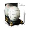 Better Display Cases Acrylic Volleyball Display Case with Mirror, Yellow Risers, Black Base and Wall Mount (B02) view 2