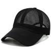 Kangqifen Unisex Baseball Cap Full Mesh Plain Blank Trucker Hats Solid Color Sun Visor Adjustable Black view 2