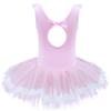 JanJean Girls Tulle Ballet Dance Leotard Tutu Skirt Tiered Princess Dress Dancewear Pink 3-4 view 2
