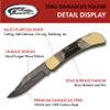 Szco Stag/Brass Damascus Folding Knife ; DM-1257SG view 2