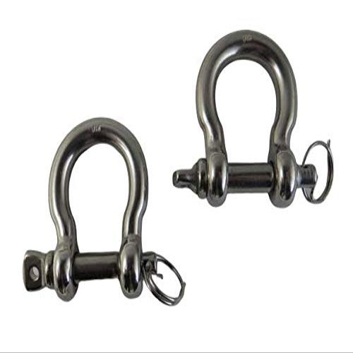 US Stainless 2 Pieces Stainless Steel 316 Anti-Off Bow Shackle with Locking Ring 5/16" (8mm) Marine Grade