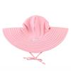 RuffleButts Baby/Toddler Girls UPF 50+ Sun Protective Wide Brim Swimwear Sun Hat - Pink, 3T-5 view 1