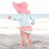 RuffleButts Baby/Toddler Girls UPF 50+ Sun Protective Wide Brim Swimwear Sun Hat - Pink, 3T-5 view 2