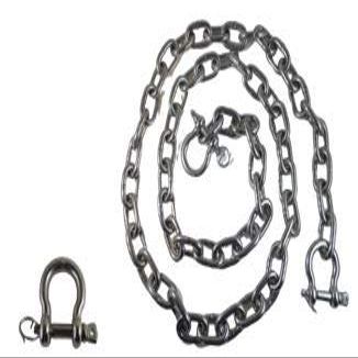 US Stainless Anti-Off Shackles Stainless Steel 316 Anchor Chain 1/4" or 6mm by 6' Long with Anti-Off Shackles
