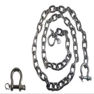 US Stainless Anti-Off Shackles Stainless Steel 316 Anchor Chain 1/4" or 6mm by 6' Long with Anti-Off Shackles