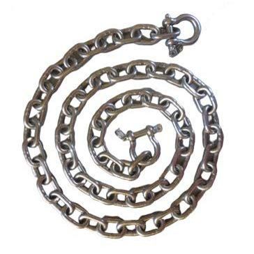 US Stainless Anti-Off Shackles Stainless Steel 316 Anchor Chain 1/4" or 6mm by 4' Long with Anti-Off Shackles Advanced Lock Ring Design